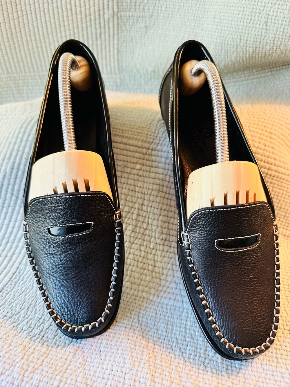 Cole Haan Black Leather Penny Loafers